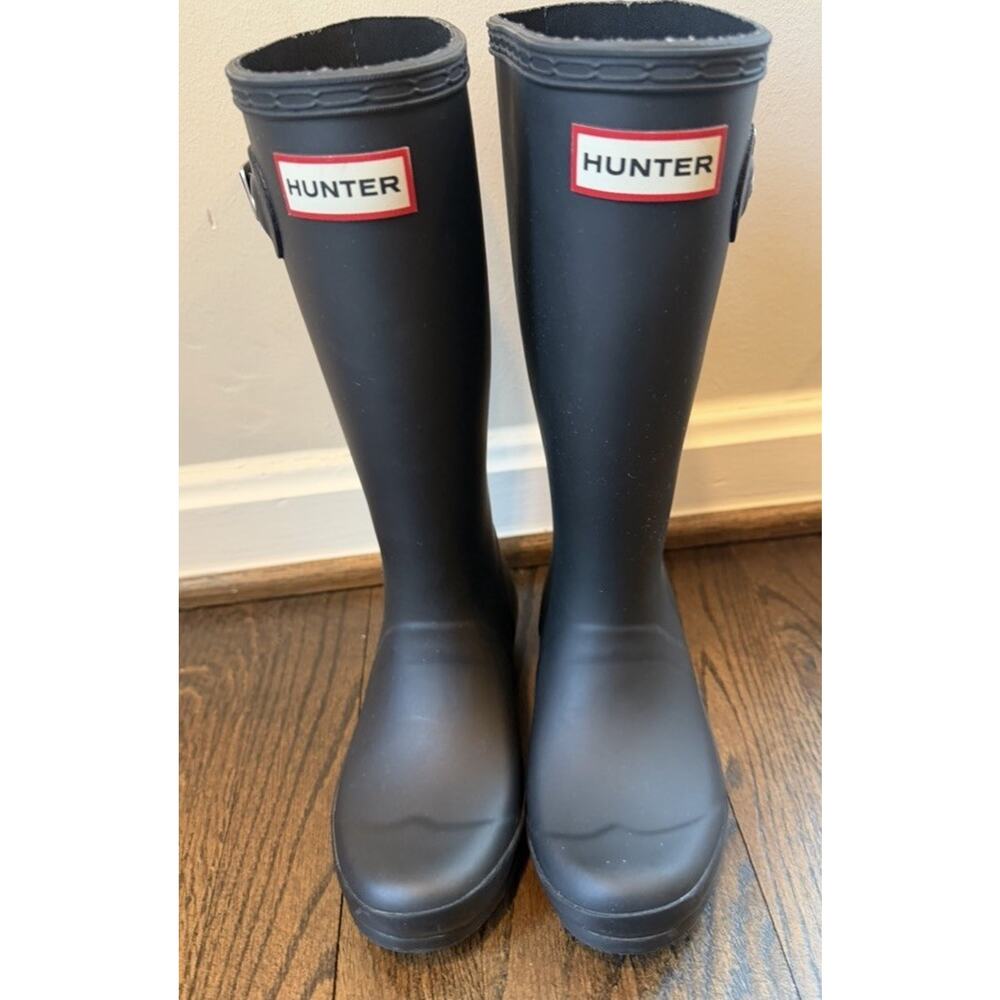 Hunter Black Tall Rain Boots Big Kids Size 1 NEW